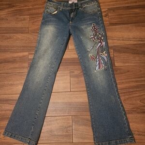 BISOU BISOU JEANS EMBROIDERY DESIGN STUDDED SIZE 12
